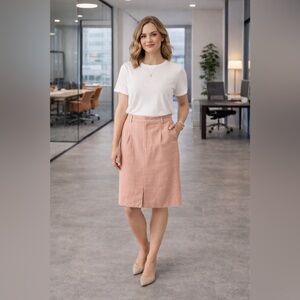 J.Crew Knee-length sheath skirt Peach Petal Size 14 NEW